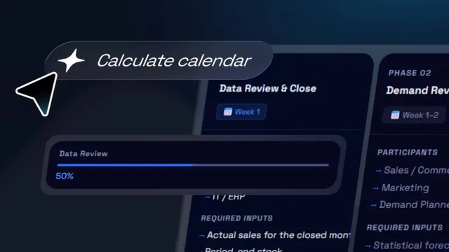 Interactive S&OP Calendar: organise your planning more efficiently