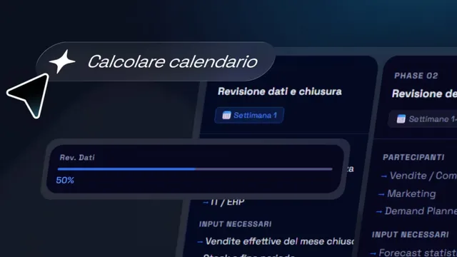 Calendario S&OP interattivo: organizza la tua pianificazione in modo efficiente