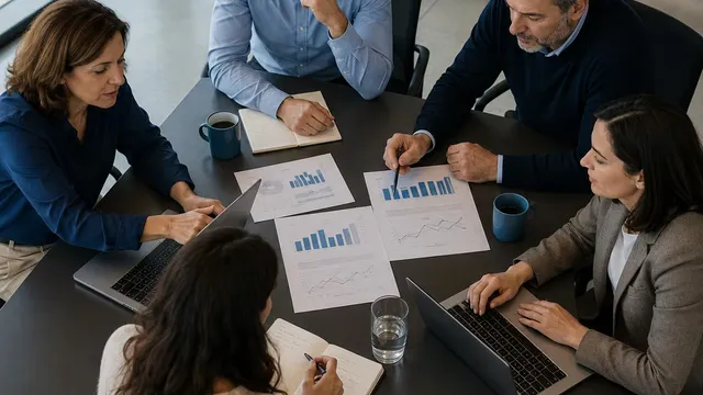 Team direttivo in una riunione S&OP orientata alle decisioni.