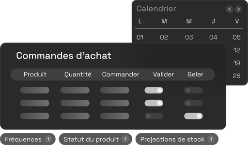 Planification des commandes et calendrier des achats
